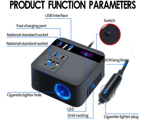 Переводчик напряжения Vehicle Power Inverter 150w